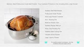 Stainless Steel Professional Grade Multi Roaster - Four Cookware Products in One, Including Extra La