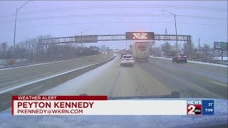 Road conditions along I-40 in Davidson County