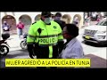 policías le reclamaron por no usar tapabocas y respondió a carterazos