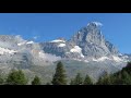 lake blue and wonderful views of mt. matterhorn cervino italy