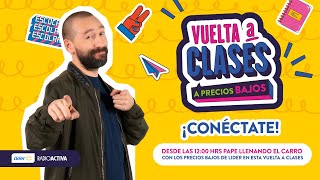 En vivo con Pape Salazar vitrineando los productos en la vuelta a Clases de Líder