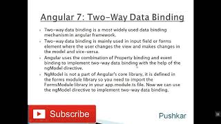 Angular 7 Tutorial - video 13 - Two Way Data Binding