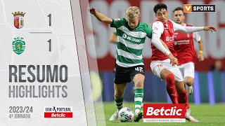 Resumo: SC Braga 1-1 Sporting (Liga 23/24 #4)