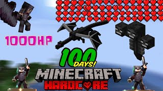 surviving 100 days in mincraft but boss have 1000Hp|| 100 days minecraft hardcore mode