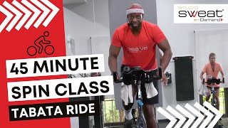 Free 45 Minute Spin Class |  Burn up to 600 Calories with Tabata Drills & Power