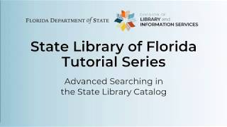 Advanced Searching in the State Library Catalog