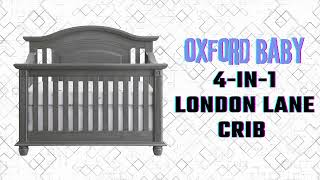 Oxford Baby London Lane 4-in-1 Convertible Crib, Arctic Gray | GreenGuard Gold Certified