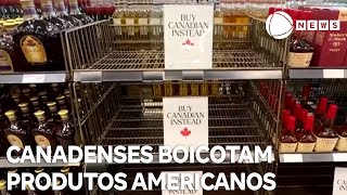 Comerciantes canadenses tentam boicotar produtos dos EUA