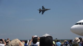 千歳基地航空祭2019•PACAF F-16デモチーム 機動飛行