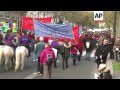 thousands take to streets to protest rise of vat for equestrian centers