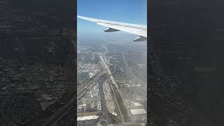 Landing to LAX Airport Los Angeles California USA