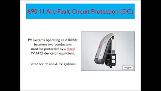 Solar Training - 690.11 Arc-Fault Circuit Protection (DC)
