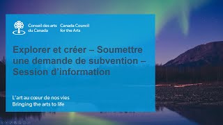 Explorer et créer – Soumettre une demande de subvention – Session d’information