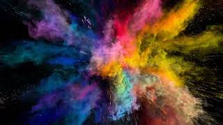 Colour explosion | 4K video with black background