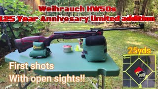 Weihrauch HW50s 125 year anniversary limited edition  Air rifle!! 25yds open sights!! #weihrauch