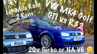 VW GOLF MK4 GTI VS R32 (GTI Stage 2 With 6 Speed - R32 Stock)