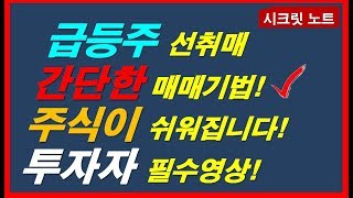 [주식] 급등주 선취매 간단한 매매기법! 주식이 쉬워집니다! 투자자 필수영상!