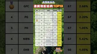 【米国配当王】連続増配銘柄ランキングTOP10 #shorts #新NISA #米国株 #配当王 #配当貴族