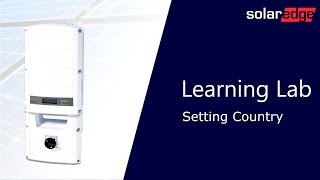 Setting Country code on Standard SolarEdge Inverters
