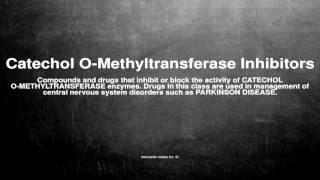 Medical vocabulary: What does Catechol O-Methyltransferase Inhibitors mean