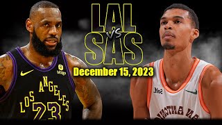 Los Angeles Lakers vs San Antonio Spurs Full Game Highlights - December 15, 2023| 2023-24 NBA Season