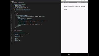 React native dropdown picker with a disabled option