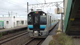 2022.10.25　JR撫牛子駅　五能線 弘前行き発車【GV-E400系・825D】　2022.10.25