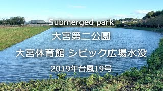 submerged park 大宮第二公園・大宮体育館シビック広場 水没 2019年台風19号