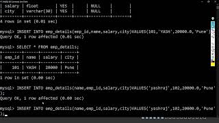 Insert Data into Table | MySQL Tutorial for Beginners in Hindi