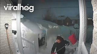 Woman Sighs in Defeat When Shoveling Snow || ViralHog