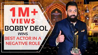 Bobby Deol Wins Best Actor in a Negative Role for Animal at Dadasaheb Phalke Awards 2024 #bobbydeol