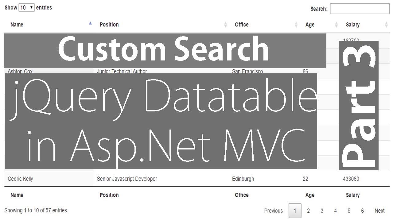Custom Search In Jquery Datatable Part 3 Youtube