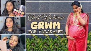 Valakappu Makeup Tutorial | Self Makeup | Baby Shower | Anjaly Aneesh | Malayalam | GRWM