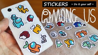 Very Easy！How to Make Among Us Stickers！Crewmate, Impostor, and so on DIY & draw