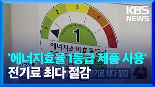 한국전력, ‘에너지효율 1등급 제품 사용’ 전기료 최다 절감 / KBS  2023.02.03.