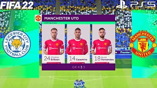 Leicester City vs Manchester United ft Casemiro, Bruno, Eriksen - Premier League | FIFA 22 PS5
