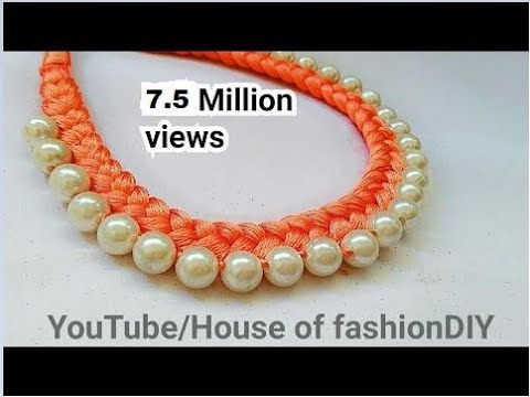 How To Make Silk Thread Necklace||Pearl Necklace At Home..! How To Make Silk Thread Necklace||Pearl Necklace At Home..!