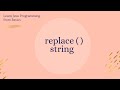 String replace method in java
