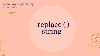 String replace method in java