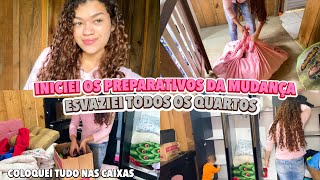 COMECEI A ARRUMAR A MUDANÇA 🩷- ENSAQUEI MUITA ROUPA + ESVAZEI OS QUARTOS + DEIXEI TUDO EM ORDEM