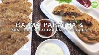 Rajma paratha and Mini cheese rajma paratha (for kids) / Indian bread with kidney bean stuffing