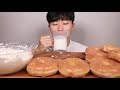 크리스피 오리지널도넛 휘핑크림 듬뿍 찍어먹기 먹방ㆍasmr donuts dessert whipping cream mukbang eating sound