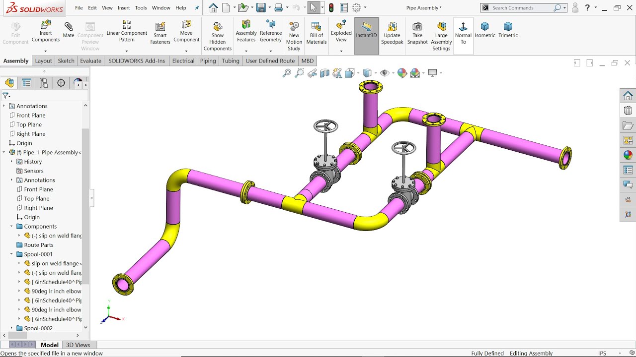 Solidworks Pipe Routing - YouTube