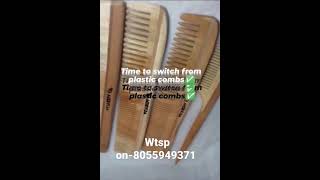 ecofreindly neem wood comb🍃 made by 100% natural neem wood#hair #haircare#hairfall#hairgrowth#viral