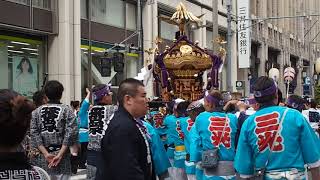 新宿　花園神社　大祭　宵宮　四町会合同渡御　神輿　2018.5.26