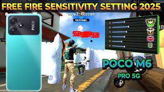 📲 Poco M6 pro 5g free fire sensitivity setting 2025 | poco m6 pro 5g free fire headshot setting 2025