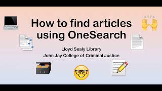 How to find articles using OneSearch