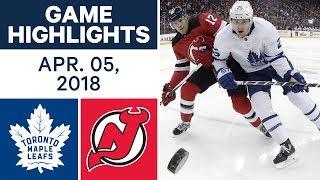 NHL Game Highlights | Maple Leafs vs. Devils - Apr. 05, 2018