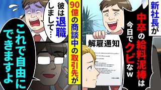 突然、新社長に解雇通知を渡されお望み通り退職した。翌日、90億の商談中の取引先から自由なんですねと社長に電話があり