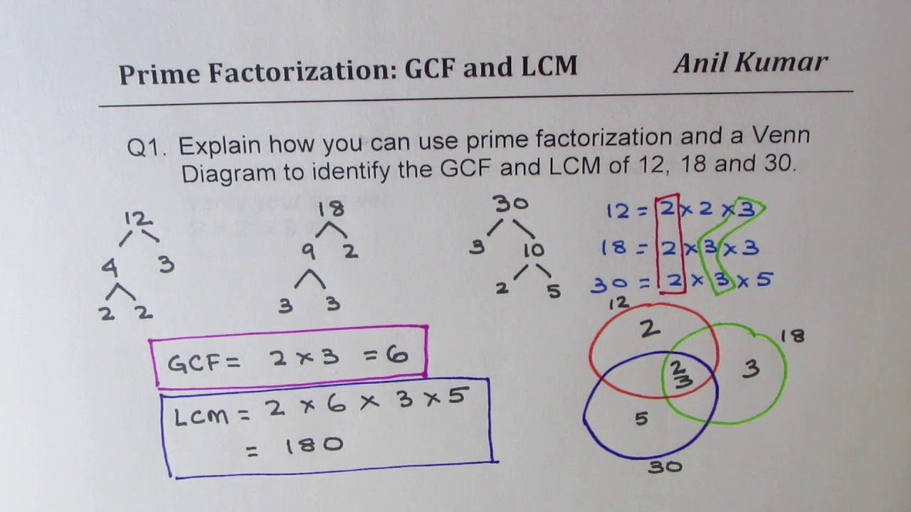 Prime Factorization LCM GCF Extended Thinking Questions - YouTube